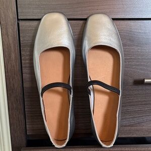 Madewell The Greta Ballet Flat Silver Size 7.5